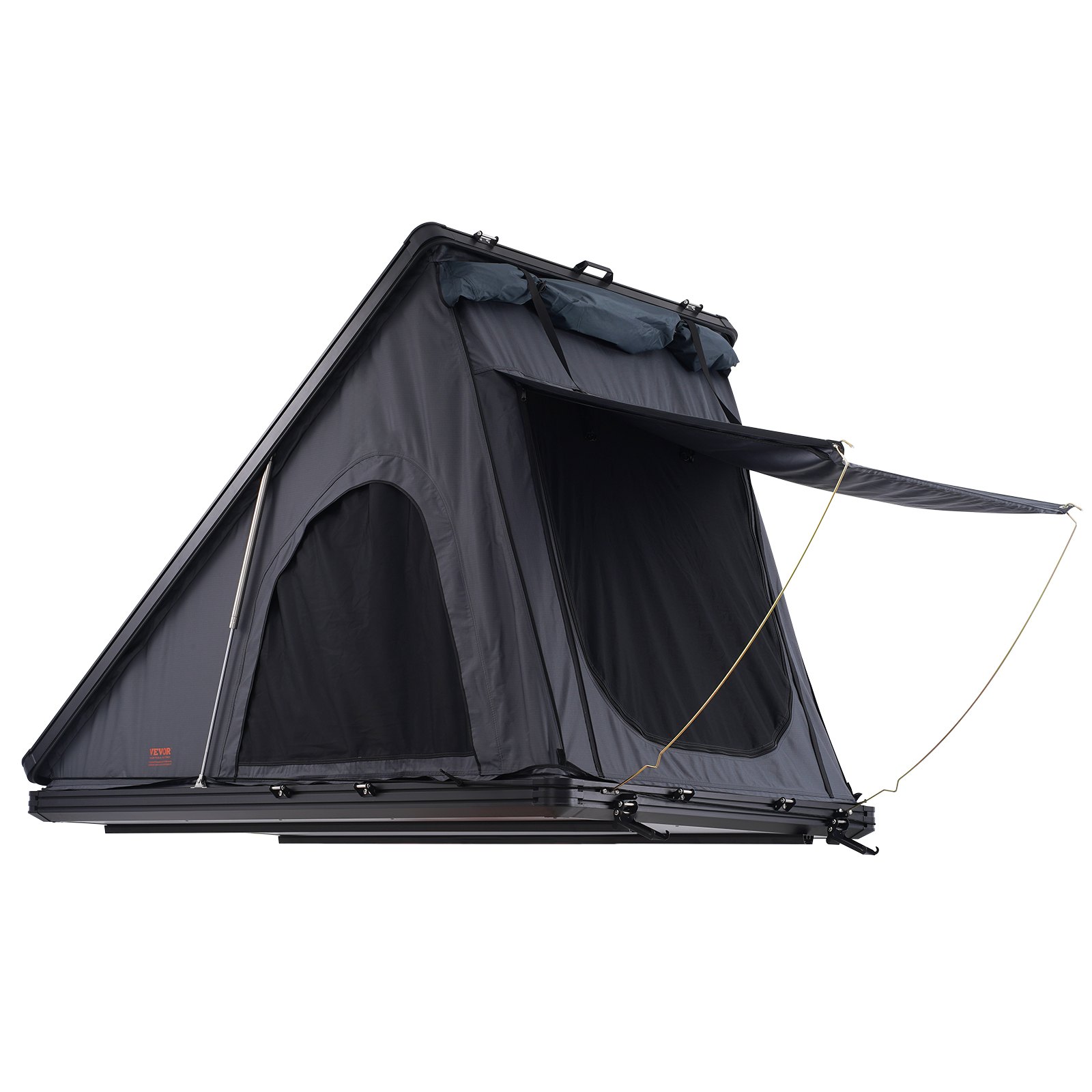 VEVOR Daktent met harde schaal, autotent, kamperen voor 2-3 personen, harde daktent met verstelbare telescopische ladder, dikke matras, waterdicht en winddicht, voor Jeep SUV, bestelwagen, pick-up, driehoekig, zwart