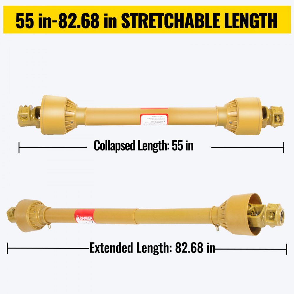 Vevor Cardanas Aandrijfas Scharnieras Aandrijfas 1400-2100 Mm Pto-aandrijfas T1