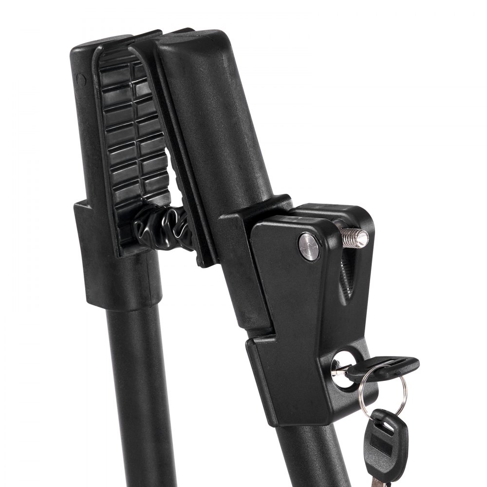 VEVOR Dakfietsdrager 15 kg draagvermogen, Staande dakdrager voor fietsen met veilig vergrendelingssysteem voor de meeste standaard dwarsdragers, Staande dakdrager voor SUV's, Zwart