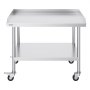 VEVOR roestvrijstalen werktafel, commerciële werktafel voor voedselbereiding met 4 wielen, zwenkwielen, spatbescherming aan 3 zijden, 762 x 914 x 762 mm, werktafel voor restaurants en hotels