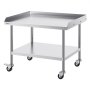VEVOR roestvrijstalen werktafel, commerciële werktafel voor voedselbereiding met 4 wielen, zwenkwielen, spatbescherming aan 3 zijden, 762 x 914 x 762 mm, werktafel voor restaurants en hotels