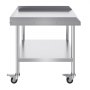 VEVOR roestvrijstalen werktafel, commerciële werktafel voor voedselbereiding met 4 wielen, zwenkwielen, spatbescherming aan 3 zijden, 762 x 914 x 762 mm, werktafel voor restaurants en hotels
