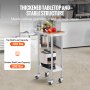 VEVOR Stainless Steel Work Table Commercial Food Prep Table 24"x15" with Casters