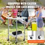 VEVOR stainless steel work table with caster wheels for mobility, featuring a bbq setup in an outdoor picnic.