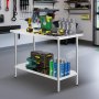 VEVOR RVS werktafel, commerciële werktafel voor voedselbereiding, robuuste metalen werktafel met verstelbare hoogte voor restaurant, thuis en hotel 610 x 1219 x 914 mm