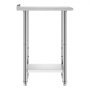 VEVOR roestvrijstalen tafel voor de horeca, 762 x 610 x 894 mm, verstelbare roestvrijstalen tafel met opstaande rand, werktafel met onderblad voor restaurants, zwaar uitgevoerd, bovenblad (204 kg), onderblad (168 kg)