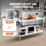 VEVOR Stainless Steel Work Table Commercial Kitchen Work Food Prep Table 24"x60"