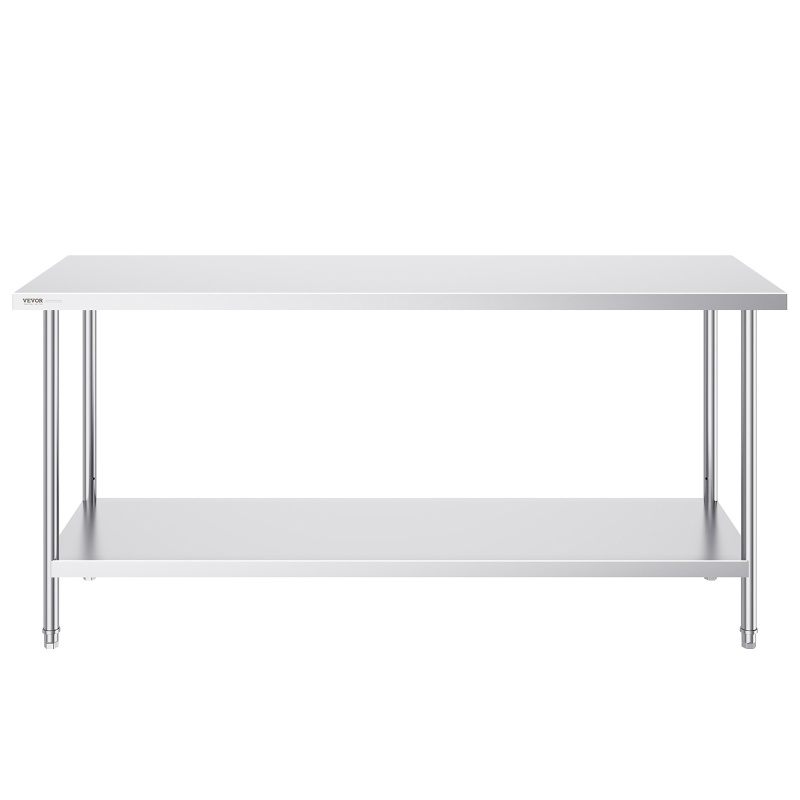 VEVOR RVS-werktafel, robuuste metalen werktafel met 3 verstelbare hoogtes, commercieel werkstation voor keuken, garage, restaurant, achtertuin 610 x 1829 x 864 mm