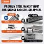 VEVOR stainless steel prep table comparison: sus201 vs galvanized steel, 800 lbs vs 760 lbs capacity, solid vs hollow tabletop.