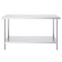 VEVOR Stainless Steel Prep Table, 24 x 60 x 34 Inch, Heavy Duty Metal Worktable with 3 Adjustable Height Levels, Commercial Workstation for Kitchen Garage Restaurant Backyard