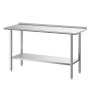 VEVOR Gasto werktafel 1524 x 610 x 894 mm, roestvrijstalen tafel met 2 niveaus, opstaande rand en in hoogte verstelbare schappen. Bovenste schap (254 kg), onderste schap (209 kg). Voorbereidingstafel voor restaurants.