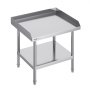 VEVOR stainless steel work table with raised edges and lower shelf for extra storage.