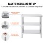 VEVOR Stainless Steel Food Prep Table Commercial Kitchen Work Table 18"x36"