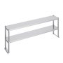 VEVOR double overshelf with two stainless steel shelves and sturdy metal frame for kitchen organization.