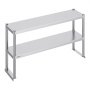 VEVOR Double Overshelf, Double Tier Stainless Steel Overshelf, 12 x 48 Inch Double Deck Overshelf, Height Adjustable Overshelf Prep Work Table for Kitchen, Restaurant and Workshop