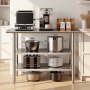 VEVOR Catering Werktafel 1219 x 610 x 864 mm, Roestvrijstalen tafel met 3 niveaus en in hoogte verstelbare schappen, Draagvermogen blad 245 kg en 2 onderste schappen elk 204 kg, Voorbereidingstafel voor restaurants