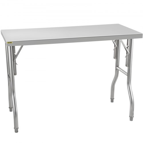 VEVOR Werktafel Keukentafel, Zilver Roestvrij Stalen Werktafel, 1220 x 610 x 850 mm Commerciële Werktafel, Gebruikt in de Gezinskeuken, Garage, Commerciële Keuken, Restaurant, Koffieshop, Laboratorium