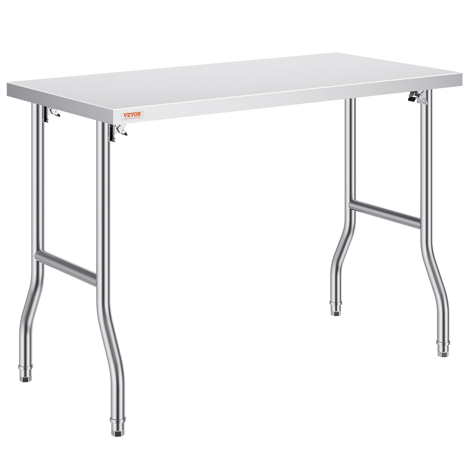 VEVOR Werktafel Keukentafel, Zilver Roestvrij Stalen Werktafel, 1220 x 610 x 850 mm Commerciële Werktafel, Gebruikt in de Gezinskeuken, Garage, Commerciële Keuken, Restaurant, Koffieshop, Laboratorium