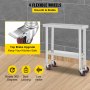 VEVOR Stainless Steel Catering Work Table 30x12 Inch Commercial Kitchen Table with 4 Wheels Commercial Food Prep Workbench with Flexible Adjustment Shelf for Kitchen Prep Table