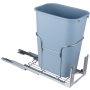 VEVOR Uitschuifbare afvalbak, 35L container, onderbouw-keukenafvalbak met schuif, laadvermogen 50 kg, PP+ ijzeren inbouw-prullenbak Multifunctionele afvalbak voor keukenkastjes etc.