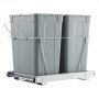 VEVOR Uittrekbare prullenbak (35 Qt + 35 Qt) voor keukenkastjes, dubbele prullenbak onder de gootsteen, afvalcontainer voor onder de gootsteen, met robuust metalen schuifsysteem met volledige uittrekfunctie en handgreep