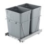 VEVOR Uittrekbare prullenbak (35 Qt + 35 Qt) voor keukenkastjes, dubbele prullenbak onder de gootsteen, afvalcontainer voor onder de gootsteen, met robuust metalen schuifsysteem met volledige uittrekfunctie en handgreep