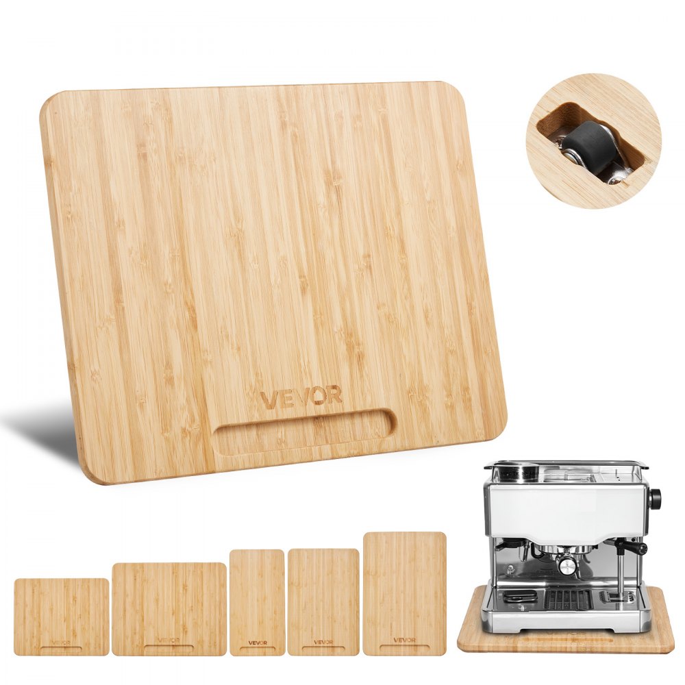 VEVOR Glijplank, 26,7 x 33 cm, plank met rubberen wielen en holle handgreep, gemakkelijk schoon te maken, schuifplank, rolplank voor apparaten, gemakkelijk verplaatsbare basis voor koffiezetapparaat, keukenmachine