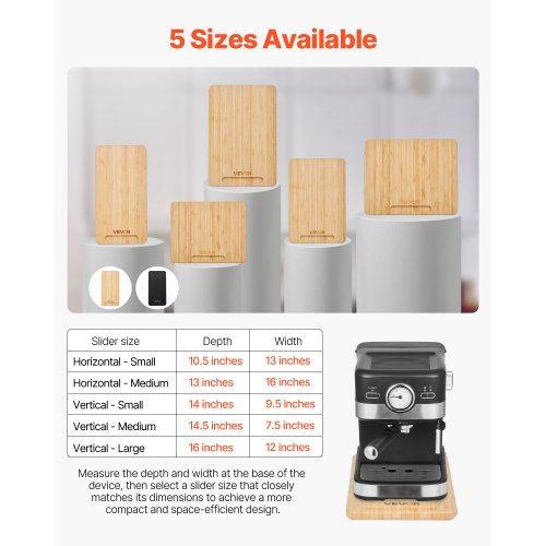 Glijplank, 356x241 mm, plank met rubberen wielen en holle handgreep, gemakkelijk schoon te maken, schuifplank, rolplank voor apparaten, gemakkelijk verplaatsbare basis voor koffiezetapparaat, keukenmachine | NL