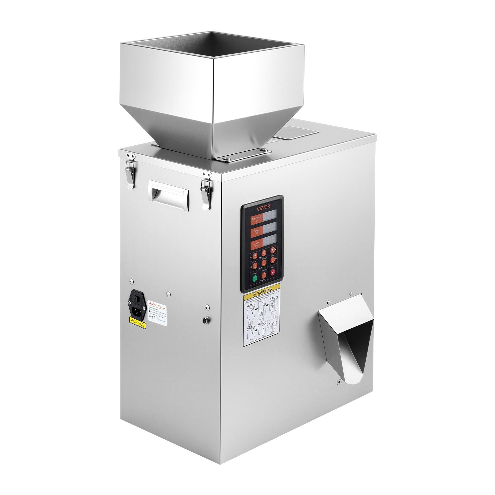 VEVOR Poederdoseermachine, Deeltjesdispenser, Automatische Poedervuller, 10-500 g, Intelligent Wegen & Vullen, Roestvrijstalen Constructie, Hoge Nauwkeurigheid, Ideaal voor Noten, Zaden, Thee, Koffiebonen, Specerijen, Meel