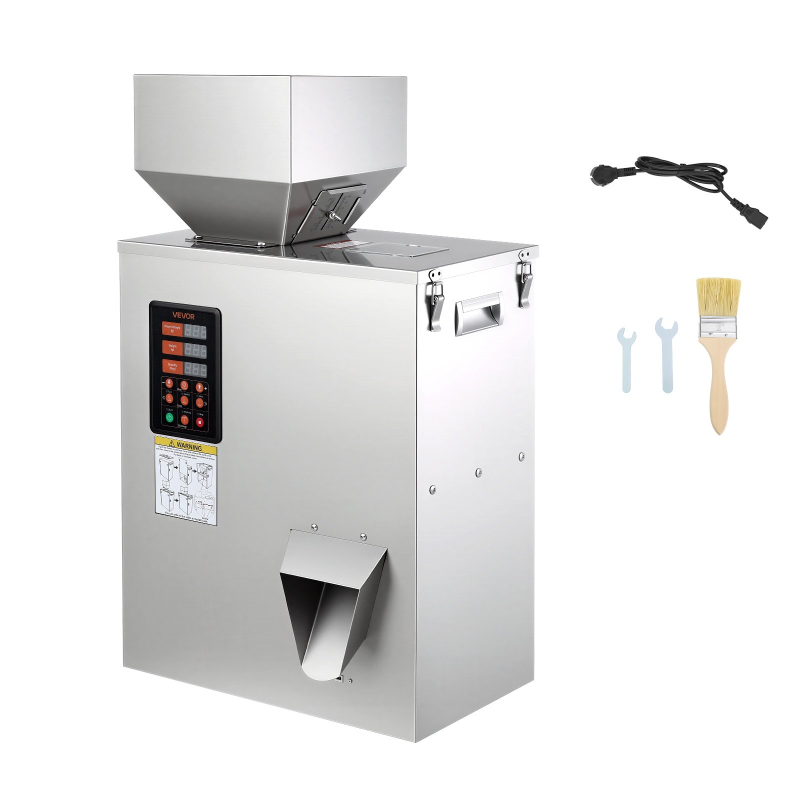 VEVOR Poederdoseermachine, Deeltjesdispenser, Automatische Poedervuller, 10-500 g, Intelligent Wegen & Vullen, Roestvrijstalen Constructie, Hoge Nauwkeurigheid, Ideaal voor Noten, Zaden, Thee, Koffiebonen, Specerijen, Meel
