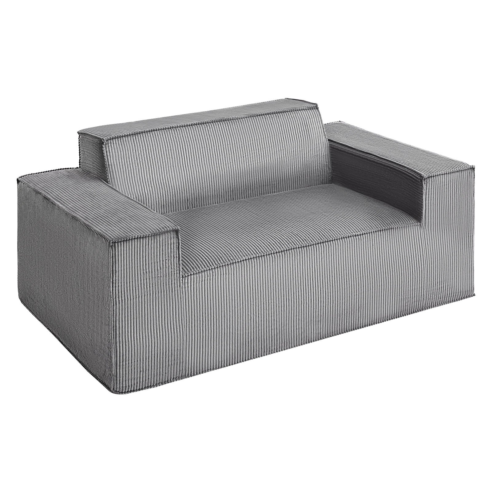VEVOR Loveseat Sofa, 63-Inch 2-Seats Couch for Living Room, Modern Small Corduroy Couch with Pocket Springs, Soft Cushions, Comfy Loveseat for Bedroom, Office or Apartment, No Assembly Required, Gray