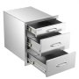 VEVOR Outdoor Kitchen Drawers, 51.8 x 52 x 44.2 cm (WxHxD), 3-Tier Access, for BBQ Island Storage, Patio Bars and Grill Station, with Handle, Built-In BBQ Island Drawers Organize Cookware Accessories