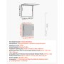 VEVOR Verkoopraam voor Foodtrucks 915 x 915 mm Verkoopraam Ideaal voor straatverkoop, afhaal en drive-through, opent tot 85°, met dubbele afdichtingsstrips en intern vergrendelingsmechanisme