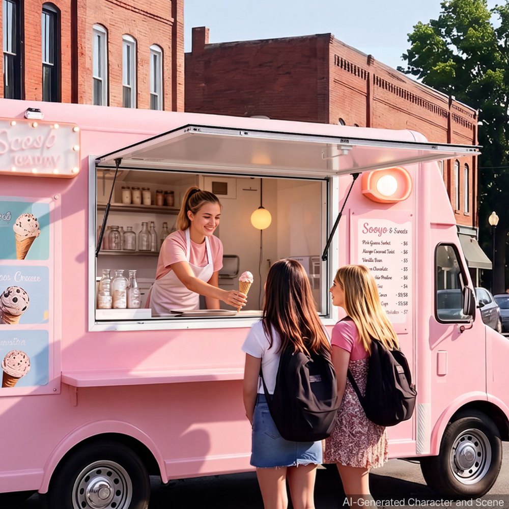 VEVOR Verkoopraam 1220 x 915 x 80 mm Verkoopraam voor foodtrucks en verkoopstands, opent tot 85°, frame van aluminiumlegering, met verkoopklep en regenhoes