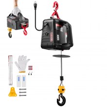 VEVOR elektrische lier, hefvermogen 500 kg, 2-in-1 elektrische takel, 1500 W, hefhoogte 7,6 m, hefsnelheid 5 m/min, met handmatige en draadloze afstandsbediening voor fabriek, magazijn en garage.