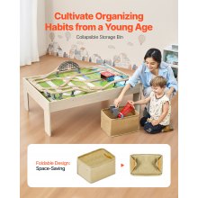 VEVOR 120-delige houten activiteitentafel voor kinderen 3-in-1 houten treinset