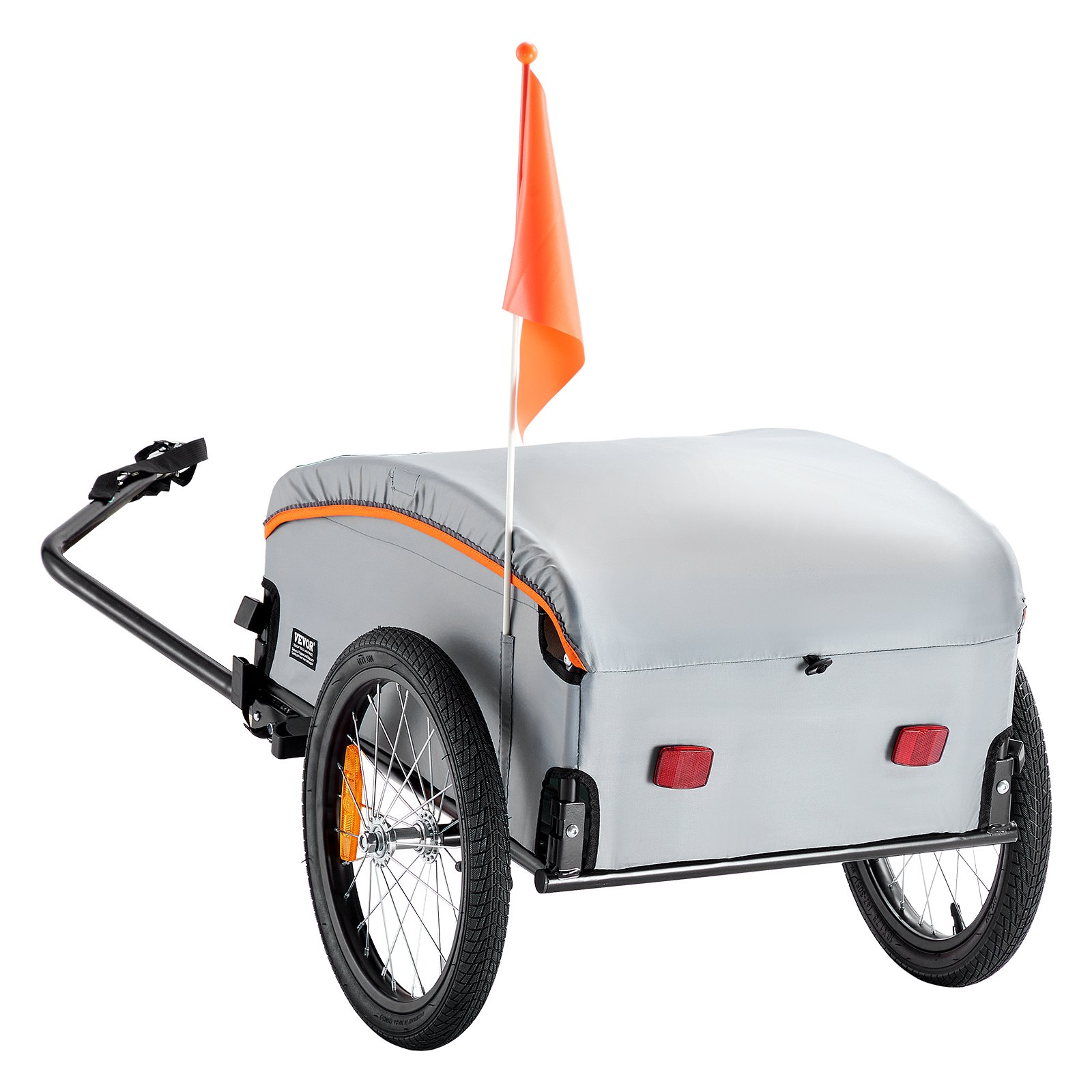 VEVOR Fietskar 45 kg, Vrachtkar 1350 x 630 x 525 mm, Transportkar, Opvouwbare Fietskar Compacte Opbergruimte met Universele Koppeling, voor Boodschappen, Kamperen & Picknicken