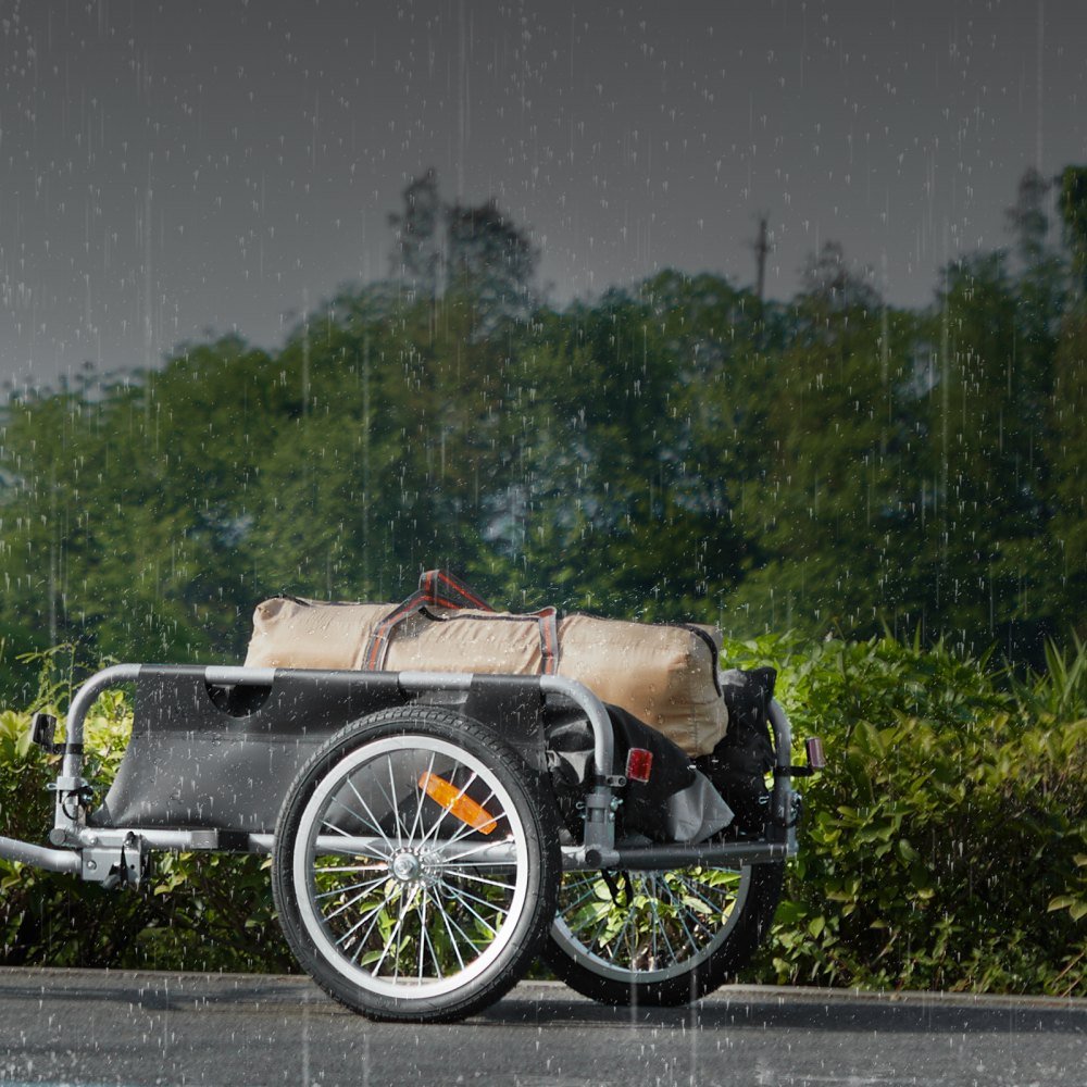 VEVOR Fietskar, 45 kg laadvermogen, transportkar, opvouwbaar en opbergbaar, snelspanner met universele koppeling, 41 cm wielen, veilige reflectoren, geschikt voor fietswielen van 558,8-711,2 mm