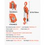 VEVOR Hefboomtakel, capaciteit 6 ton, handkettingtakel, 30 m hefvermogen, takel van G80 gelegeerd staal met mechanische dubbele palrem, rateltakel met 360° draaibare haken, voor magazijn, bouw en garage
