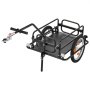 VEVOR Bike Cargo Trailer 88 lbs Load 2-in-1 Pushcart Folding Bicycle Wagon, Heavy-Duty Cart with 16-Inch Wheels, Reflectors, Carbon Steel Frame, Foldable Compact Storage, Fits 22-28 in Bike Wheels