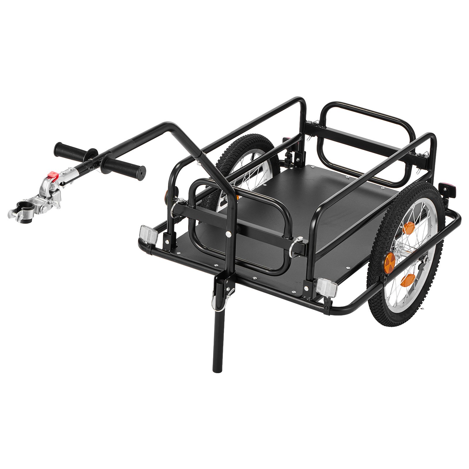 VEVOR Fietsaanhanger/vrachtwagen 2-in-1 handkar met koppeling 40 kg, koolstofstaal en 600D Oxford, met dissel, reflectoren, opvouwbaar ontwerp, voor wielen van 22-28 inch, fietskar voor transport