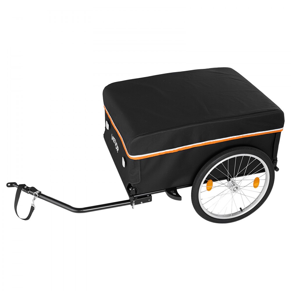 VEVOR Fietsaanhanger, opvouwbare transportaanhanger 59 kg, koolstofstaal en 600D Oxford, met regenhoes, dissel en 4 reflectoren, voor wielen van 22-28 inch, fietskar voor transport