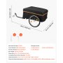 VEVOR Fietsaanhanger, opvouwbare transportaanhanger 59 kg, koolstofstaal en 600D Oxford, met regenhoes, dissel en 4 reflectoren, voor wielen van 22-28 inch, fietskar voor transport