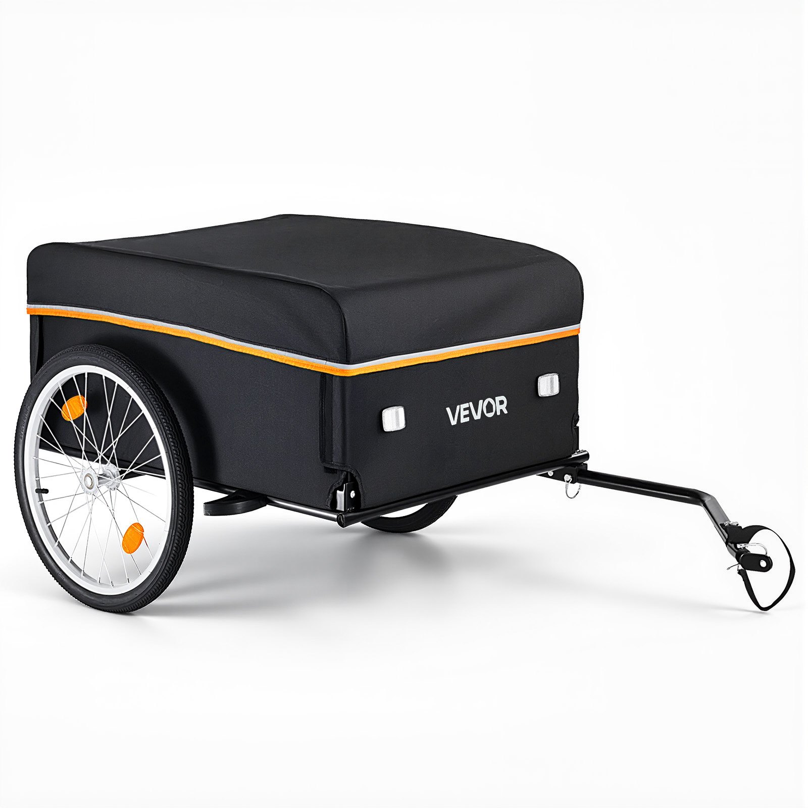 VEVOR Fietsaanhanger, opvouwbare transportaanhanger 59 kg, koolstofstaal en 600D Oxford, met regenhoes, dissel en 4 reflectoren, voor wielen van 22-28 inch, fietskar voor transport