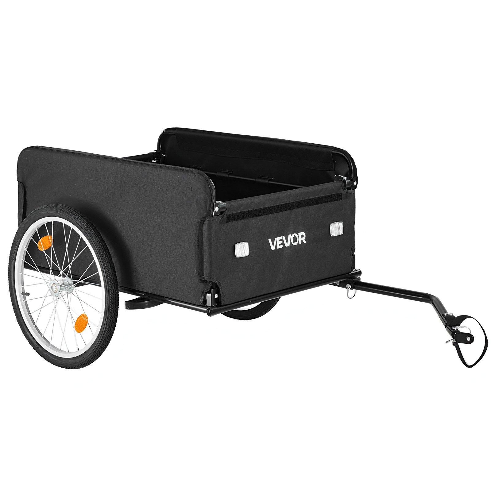 VEVOR Fietsaanhanger, opvouwbare transportaanhanger 59 kg, koolstofstaal en 600D Oxford, met regenhoes, dissel en 4 reflectoren, voor wielen van 22-28 inch, fietskar voor transport