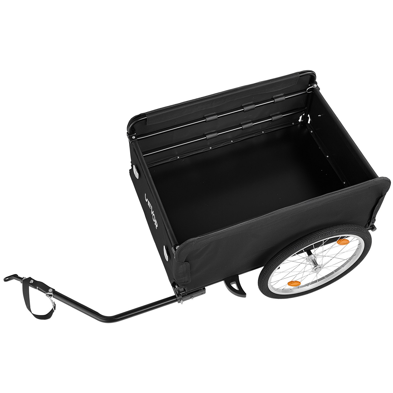 VEVOR Fietsaanhanger, opvouwbare transportaanhanger 59 kg, koolstofstaal en 600D Oxford, met regenhoes, dissel en 4 reflectoren, voor wielen van 22-28 inch, fietskar voor transport
