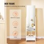 VEVOR Mirror Jewelry Cabinet, Standing Mirror with Storage, Lockable Jewelry Mirror Organizer with Full Length Mirror, Velvet Lining, Interior LED Light, Drawer, Freestanding Jewelry Armoire, White