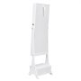 VEVOR Mirror Jewelry Cabinet, Standing Mirror with Storage, Lockable Jewelry Mirror Organizer with Full Length Mirror, Velvet Lining, Interior LED Light, Drawer, Freestanding Jewelry Armoire, White
