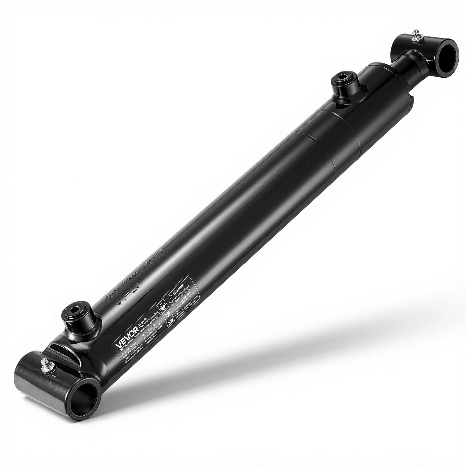 VEVOR dubbelwerkende hydraulische cilinder met 50,8 mm boring, 305 mm slag, tot 3500 psi, zwaar uitgevoerde gelaste cilinder met kruisbuis, 25,4 mm penopening en SAE-6 aansluiting voor landbouwmachines, zwart