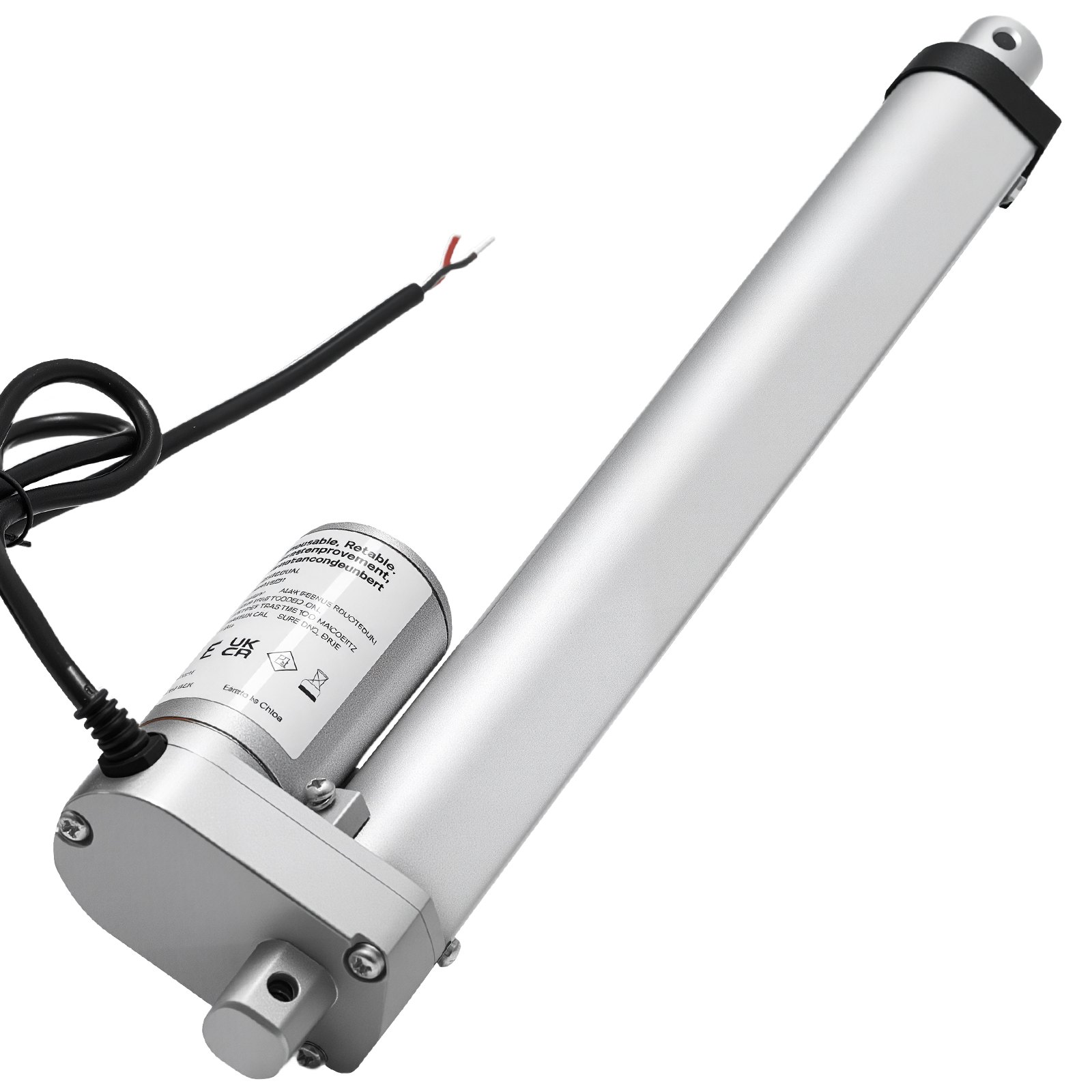 VEVOR 12V lineaire aandrijving, 250 mm lineaire motor met 15 mm/s, 1000 N lineaire actuator met IP54-bescherming en montagebeugel, lineaire actuatoren voor in hoogte verstelbare bureaus, relaxfauteuils, raam- en deuropeners
